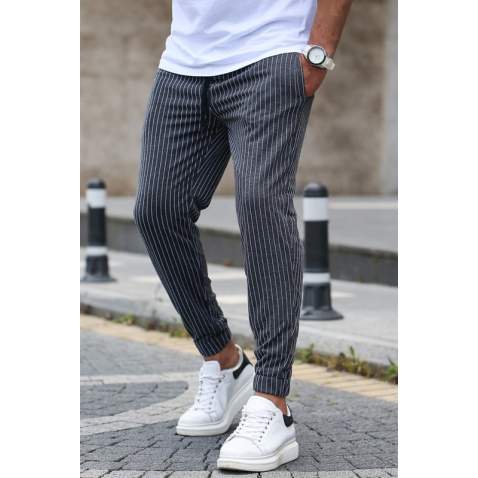 Madmext Anthracite Striped Sweatpants 2931 - Antrasit