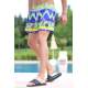 Madmext Navy Blue Printed Swim Wear Short 2957 - Lacivert