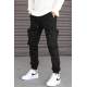 Madmext Men Slim Fit Black Cargo Trousers 5704 - Siyah