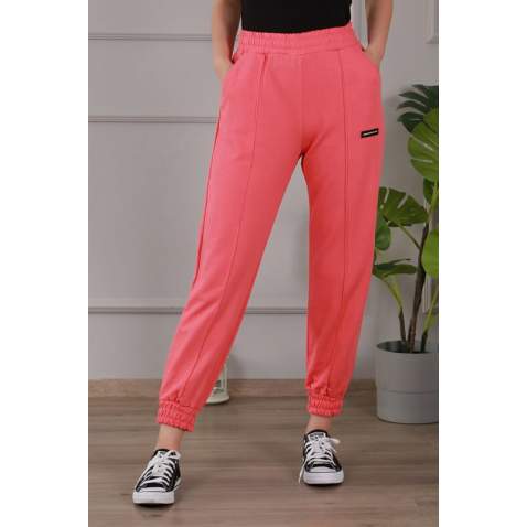 Mad Girls Pink-Green Jogger Sweatpants MG303 - Pembe