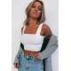 Mad Girls White Crop Top MG1010 - Beyaz