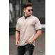 Men Beige Basic T-Shirt 5859 - Bej