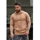 Madmext Camel Basic Hoodie 4117 - Camel