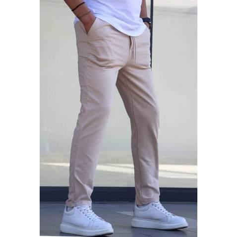 Beige Basic Jogger Trousers 5474 - Bej