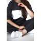 Women Black T-Shirt Tracksuit MG1524 - Siyah