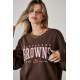 Mad Girls Printed Brown Sweatshirt Mg1210 - Kahverengi