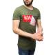 Madmext Printed Khaki T-Shirt 2324 - Haki