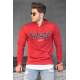 Madmext Claret Red Printed Hoodie 4147 - Bordo