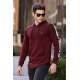 Madmext Maroon Stirped Hoodie 4170 - Bordo