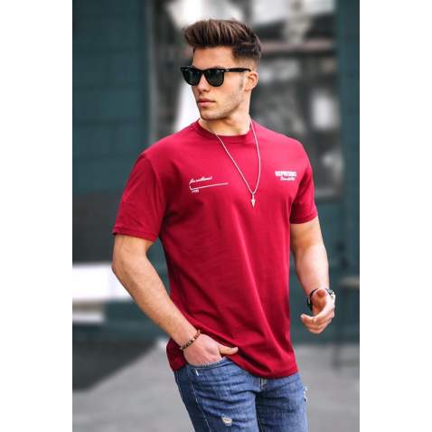 Madmext Men Printed Maroon T-shirt 5805 - Bordo