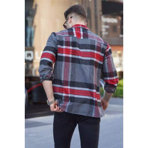 Anthracite Regular Fit Plaid Shirt 5555 - Antrasit