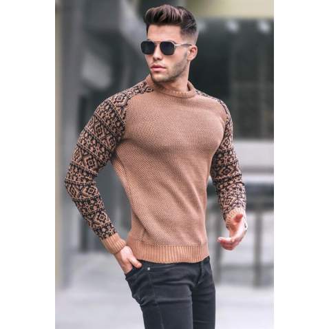 Camel Designed Knitwear Sweater 5770 - Camel