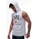 Sleeveless T-Shirt In Hooded White 2887 - Beyaz