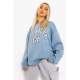 Mad Girls Printed Blue Sweatshirt MG776 - Mavi