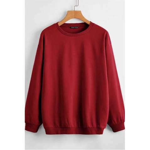 Mad Girls Maroon Basic Sweatshirt MG806 - Bordo