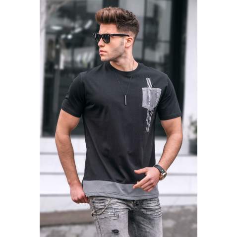 Madmext Men Black T-shirt 5387 - Siyah