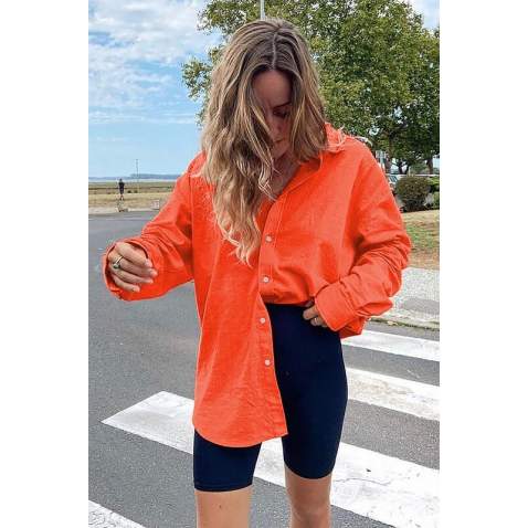 Mad Girls Oversize Orange Shirt MG1369 - Turuncu