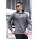 Madmext Men Printed Smoke Gray Hoodie Sweatshirt 4402 - Füme