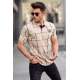 Men Designed Beige Polo T-Shirt 5887 - Bej