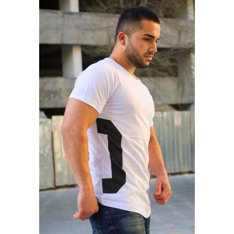 Madmext White T-shirt for Men 4102 - Beyaz