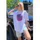 Mad Girls Printed White T-shirt Mg1149 - Beyaz