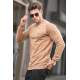 Light Brown Regular Fit Basic Sweatshirt 5799 - Bisküvi