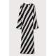 Mad Girls Striped Black Long Dress MG1443 - Siyah