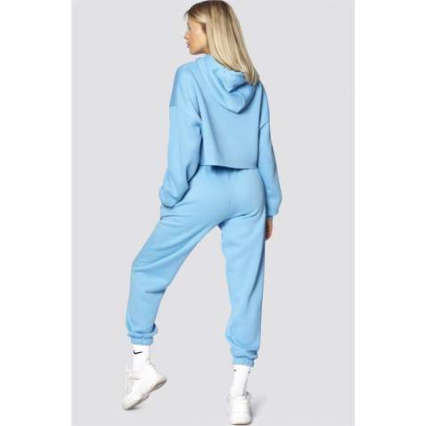 Mad Girls Blue Hooded Women Tracksuit Set MG467 - Mavi