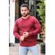 Madmext Maroon Basic Sweatshirt 4119 - Bordo