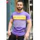 Madmext Purple Printed T-shirt for Men 3041 - Mor