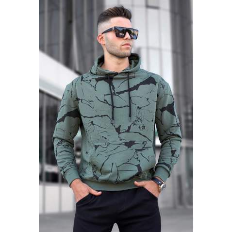 Madmext Men Khaki Hoodie Sweatshirt 5324 - Haki