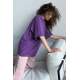 Mad Girls Oversize Purple T-shirt MG1354 - Mor