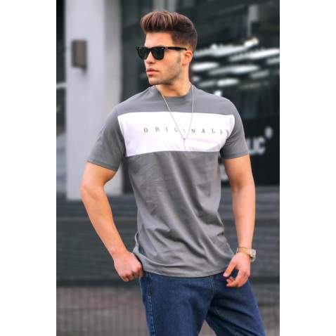 Madmext Men Smoke Gray T-shirt 5377 - Füme