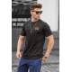 Madmext Men Printed Black T-Shirt 5357 - Siyah