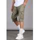 Khaki Capri Shorts with Cargo Pockets 5473 - Haki