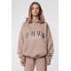 Mad Girls Embroided Beige Sweatshirt Hoodie MG812 - Bej