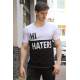 Madmext White Two-Tone Printed T-shirt for Men 3089 - Beyaz