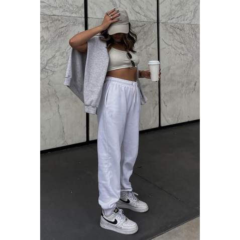 Mad Girls Oversize Ecru Sweatpants MG290 - Beyaz