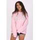 Mad Girls Printed Pink Sweatshirt Mg1204 - Pembe