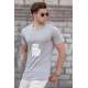 Madmext Men Printed Gray T-shirt 5271 - Gri