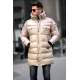 Beige Hoodie Puffer Jacket 5742 - Bej