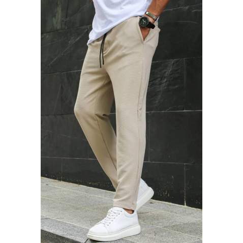 Beige Basic Jogger Trousers 5465 - Bej