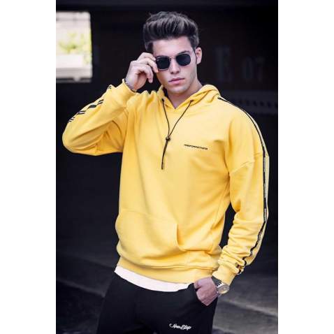 Madmext Yellow Basic Men's Hoodie 4721 - Sarı