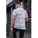 Madmext Men Printed White T-shirt 5818 - Beyaz