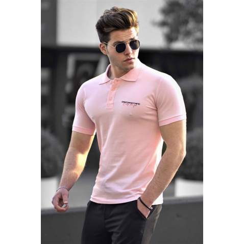 Madmext Soft Pink Polo Shirt for Men 4614 - Pudra