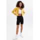 Mad Girls Cropped Yellow Sweatshirt MG1355 - Sarı