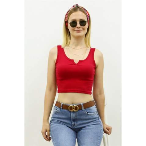 Mad Girls Red Crop Top MG362 - Kırmızı