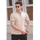 Madmext Men Beige Polo T-shirt 9281 - Bej