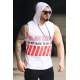 Madmext Men White Tank Top Hoodie 2858 - Beyaz