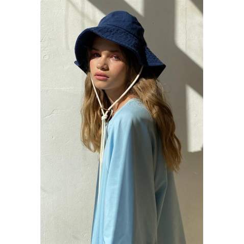 Mad Girls Oversize Blue T-shirt MG1354 - Mavi